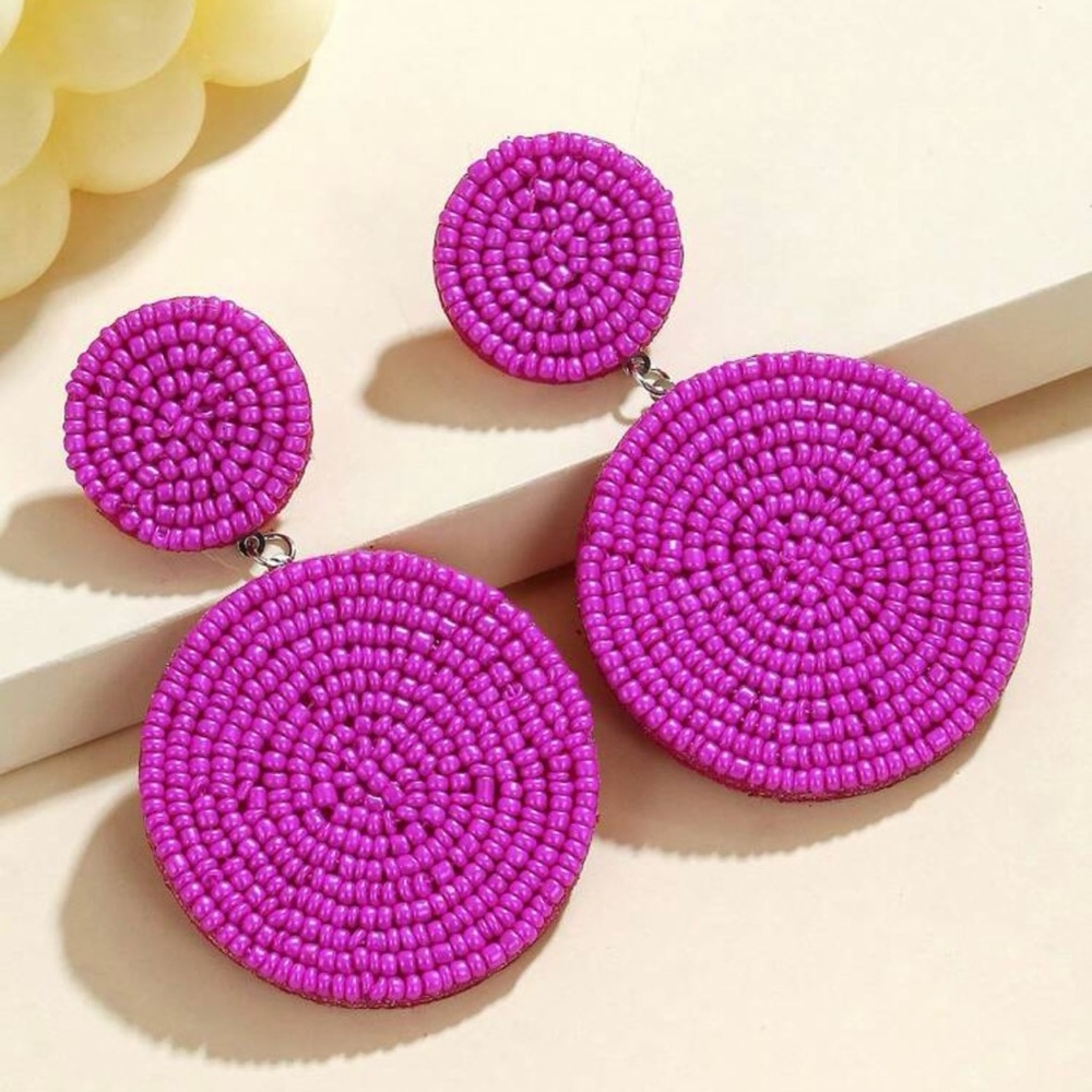 Elegant Pink Beaded Earrings